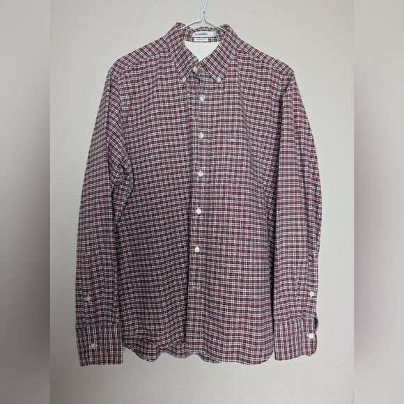 J. Lindeberg Men's button down shirt Bobby Oxford – Red Green Check L, Cotton - Picture 1 of 9